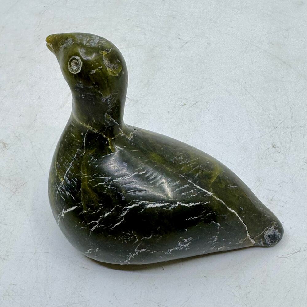 Inuit Handmade Serpentine Bird Sculpture by Jacobee Akpalialuk